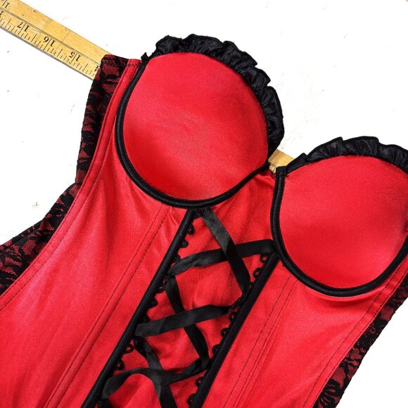 Morbid Threads Y2K Red & Black Corset Sz 34B - Picture 12 of 13